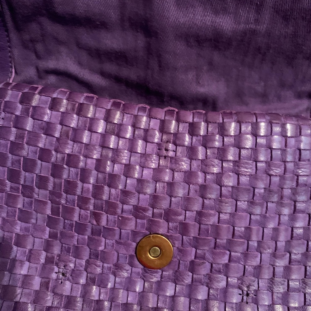 American Leather Co Purple Woven Shoulder/ crossbody Bag 🌺 - Picture 8 of 14